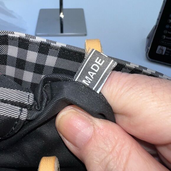 BURBERRY Nova Check Hand Bag Nylon Black Small Tote with Dust Bag - Picture 7 of 12